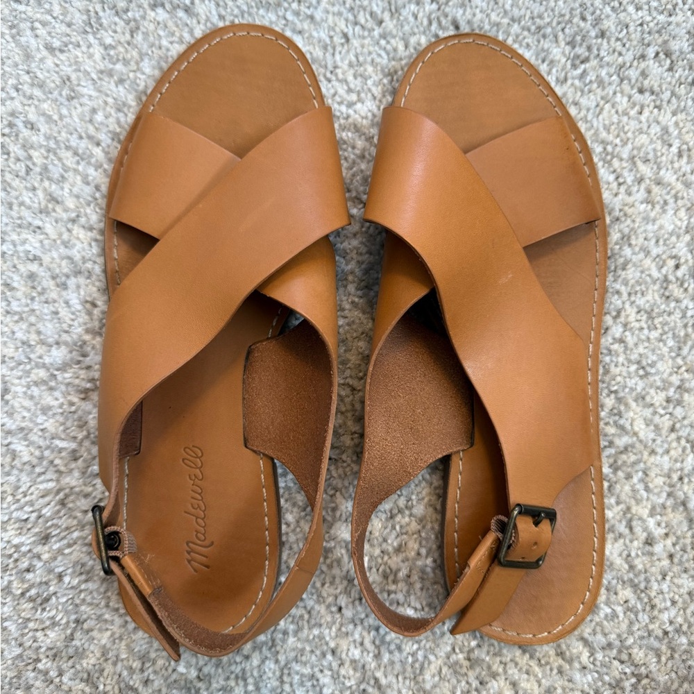 Madewell Women's Brown Cross-Strap Sandals